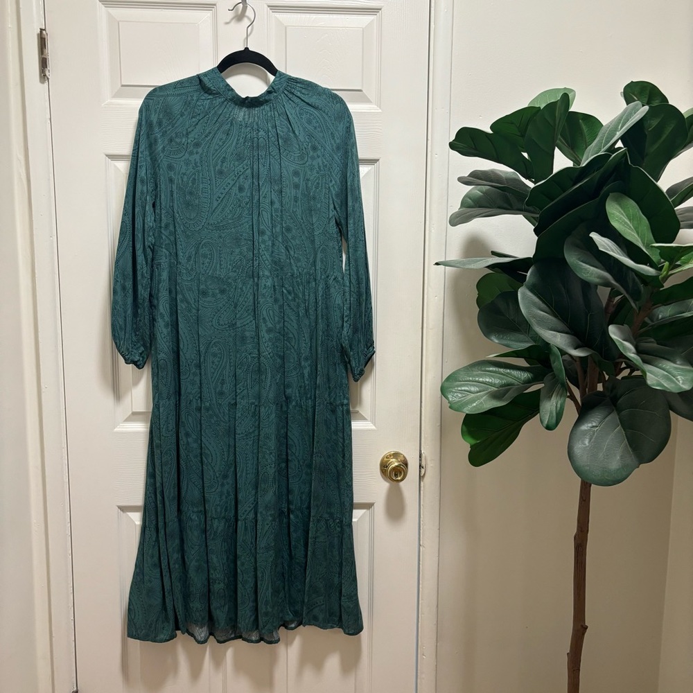 A New Day, green paisley dress, never been worn with tag. S - Picture 1 of 3